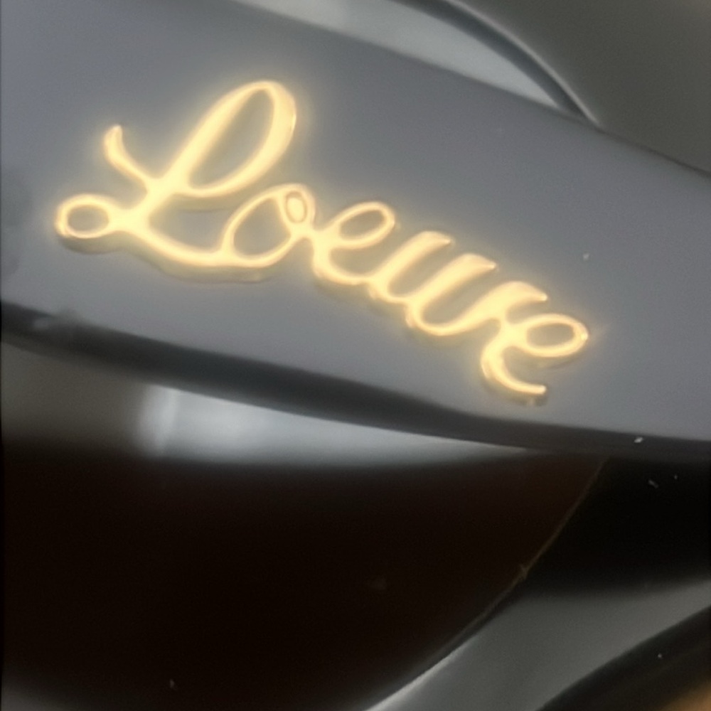 LOEWE CURVED LOGO ACETATE ROUND BLACK‎ SUNGLASSES LW40125U NWOT - Picture 9 of 11